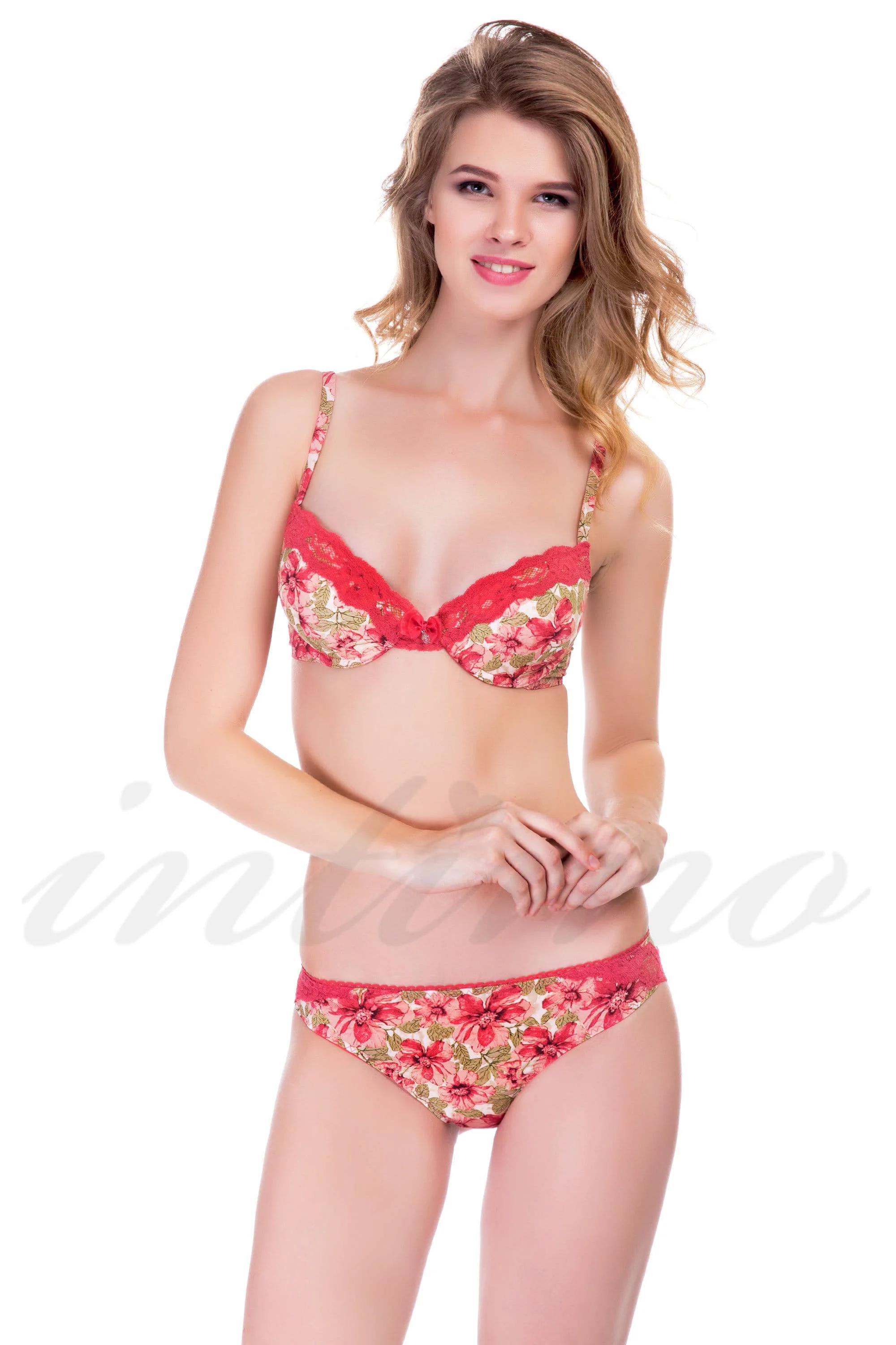 

Комплект білизни: бюстгальтер push-up gel і трусики бразилиана Dimanche Lingerie (44618) 80B/L різнокольорові кольору