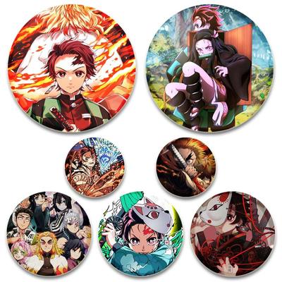 קוטל שדים: Kimetsu No Yaiba דש סיכות חמוד אנימה סמל תגים עבור תיק בגדים כובע דקורטיבי קריקטורה סיכות נשים תכשיטי נשים