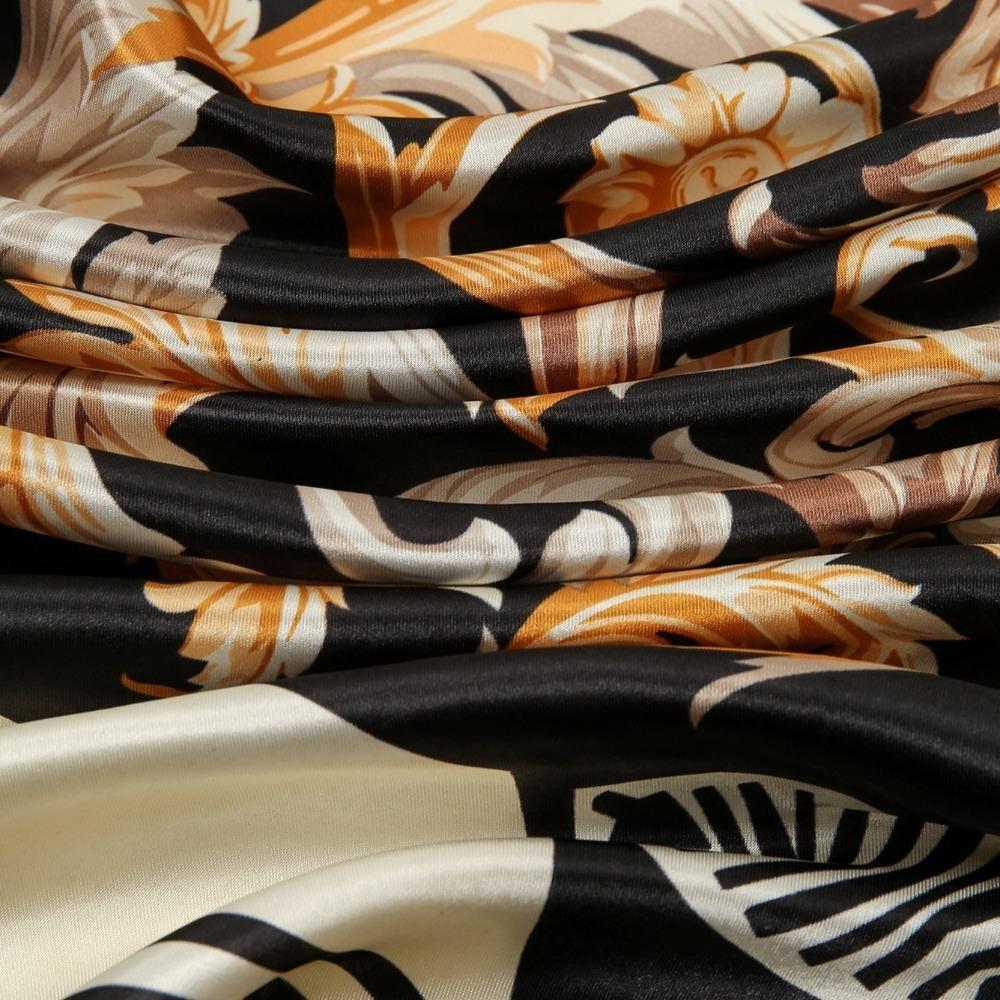 Square Women Head Scarf Printed Female Shawl Wrap Elegant Large Hair Bandana