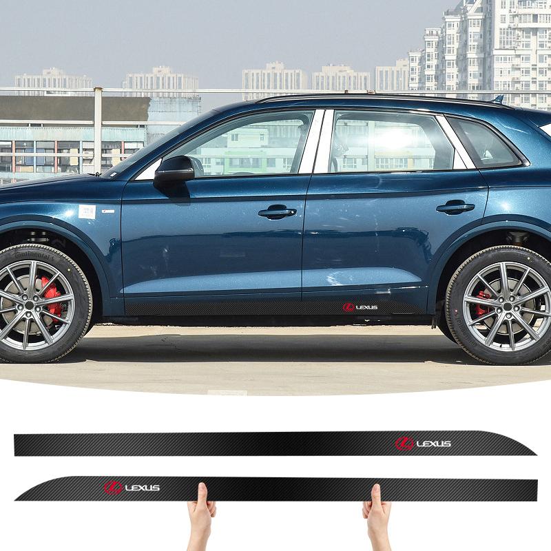 2Pcs Car Door Side Stripes Skirt Sticker Body Vinyl Decal For Lexus F SPORT LBX NX RX 350h 450h ES UX 300e GS GX IS LS LX CT LC