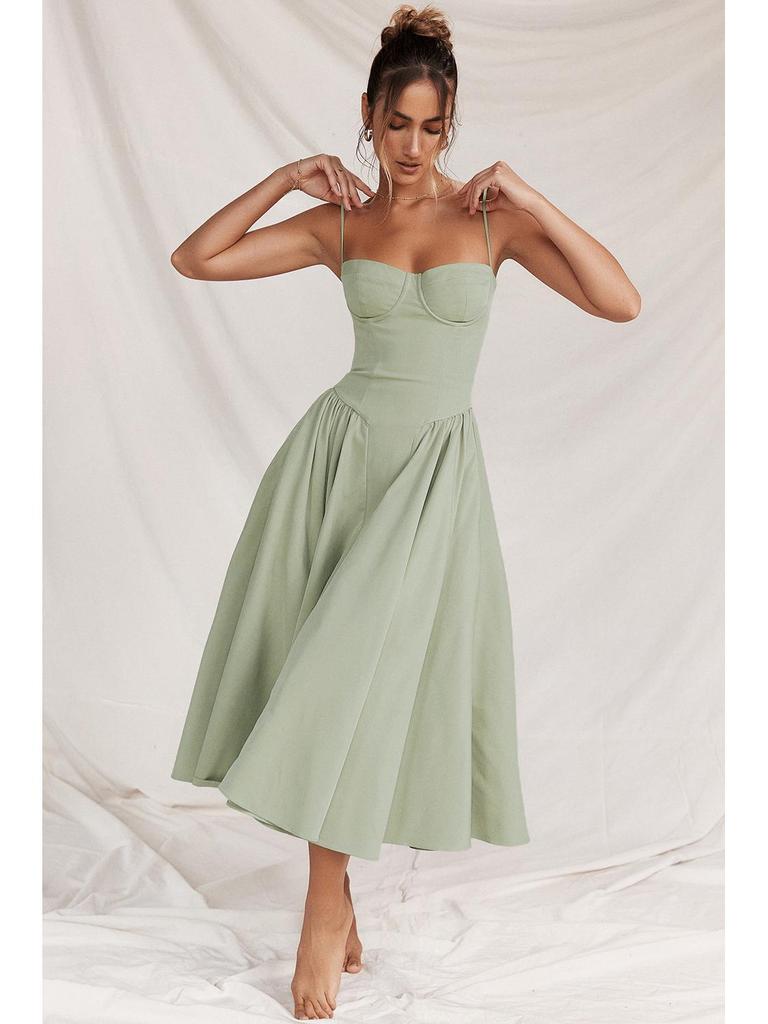 2024 French Retro Long Slip Dress - Court Style Dopamine Outfit