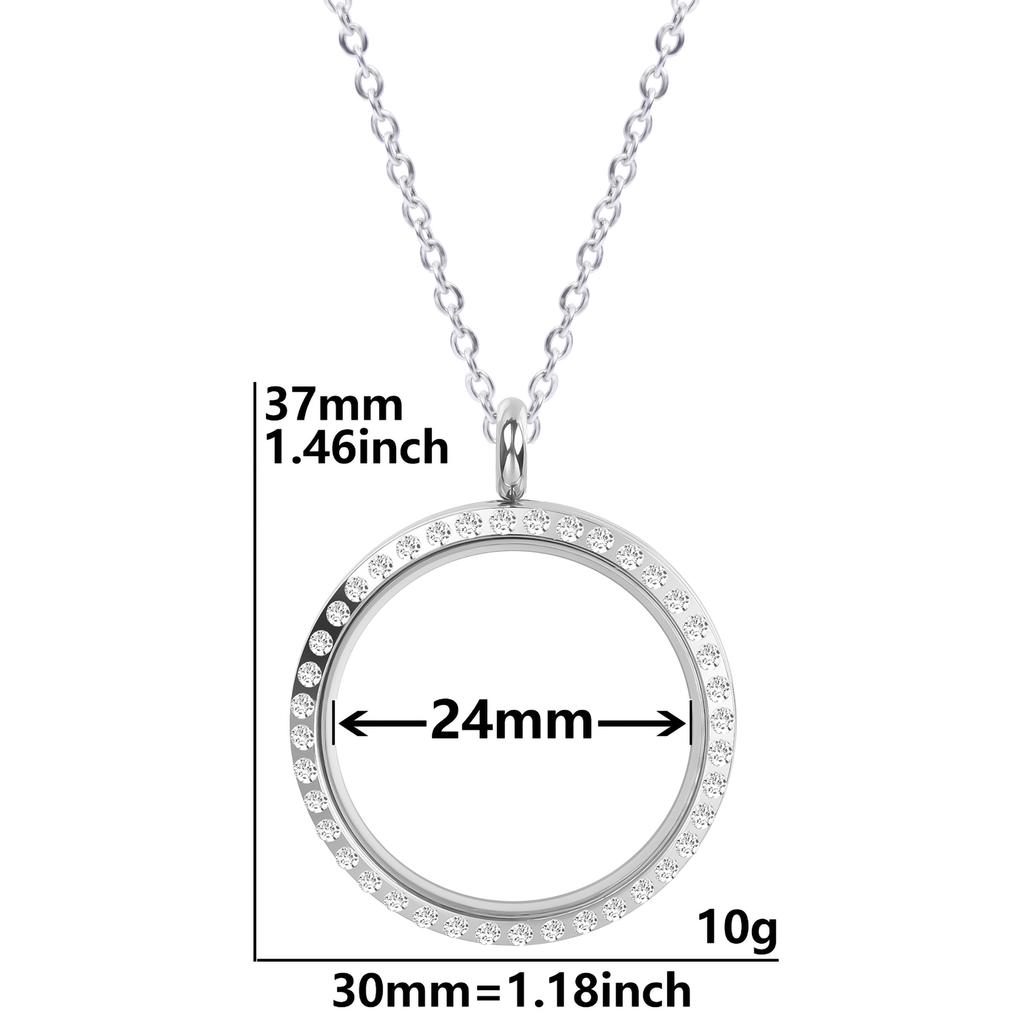Never Fade Round Stainless Steel Locket Pendant Necklaces For Women Men Accessories Living Lockets Necklace Memory Jewelry Gift