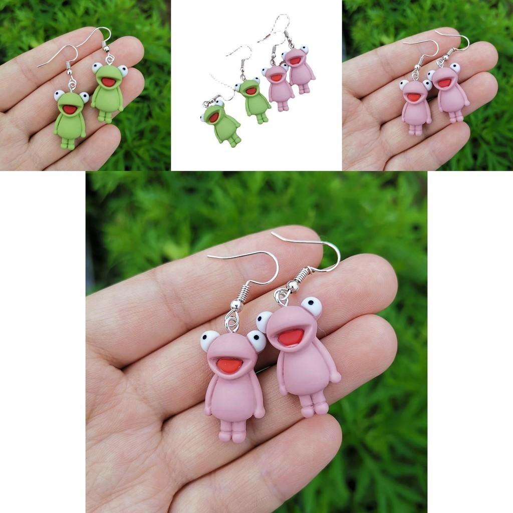 Adorable Small Frog Earrings Fashion Trendy Resin Accessories For Women
