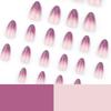 24 Pezzi Unghie Finte Press On French Tip Corte Gradiente Viola Scintillante Forma Mandorla Unghie Finte da Incollare sulle Unghie per Donne Regalo