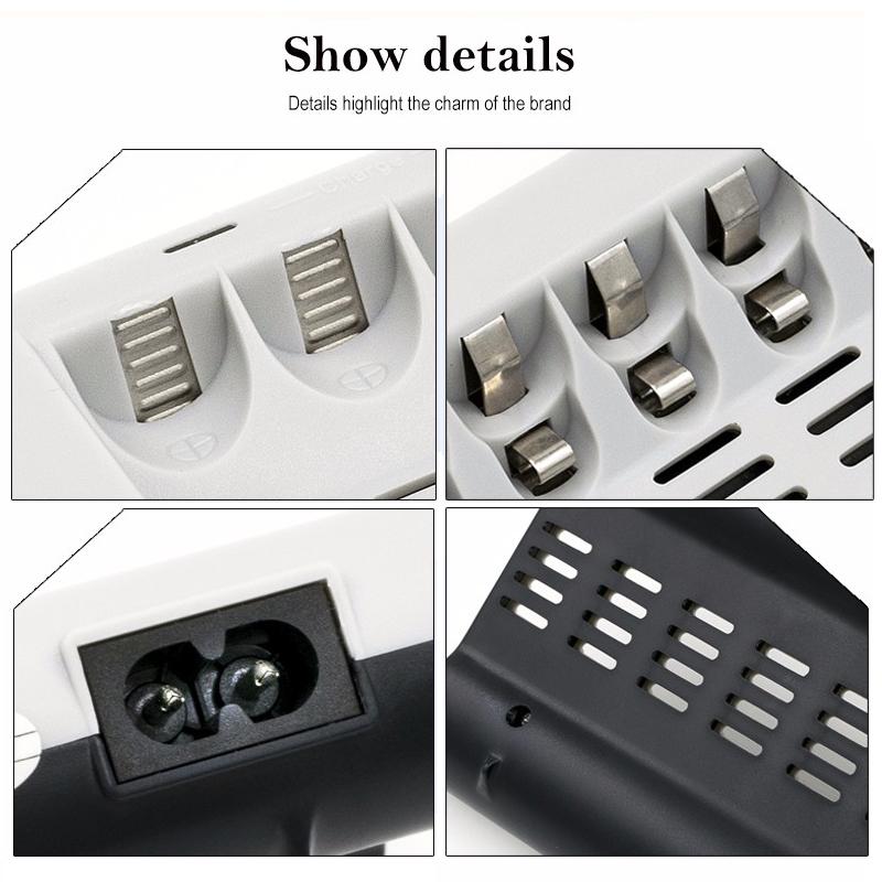 PALO Charger Original 8 Slots Charger For AA AAA Ni-MH Ni-Cd 1.2v Batteries Intelligent Rechargeable Battery Charger
