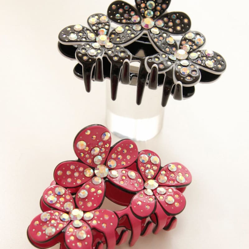 

J.Lauren Flower Cubic Luxury Hair Claw Clip Bh0883 pink