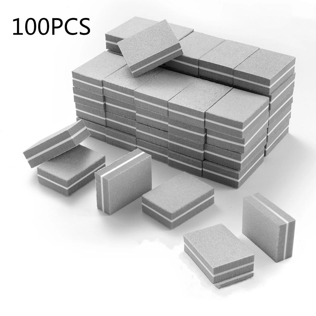 10-100PCS Double-sided Mini Nail File Blocks Colorful Sponge Nail Polish Sanding Buffer Strips Polishing Manicure Nail Art Tools
