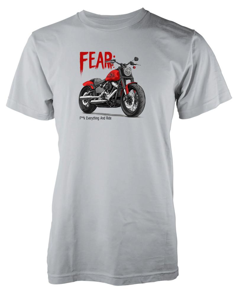 

Unique Motorbike Fear F**k Everything And Ride Funny Novelty Tshirt Adult and Kids 4XL