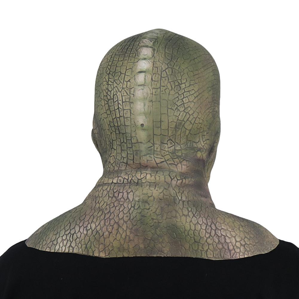 Horror monster dinosaur devil mask Realistic Snake Demon Lizard Man Headgear Funny performance by men and women at a dance party bar