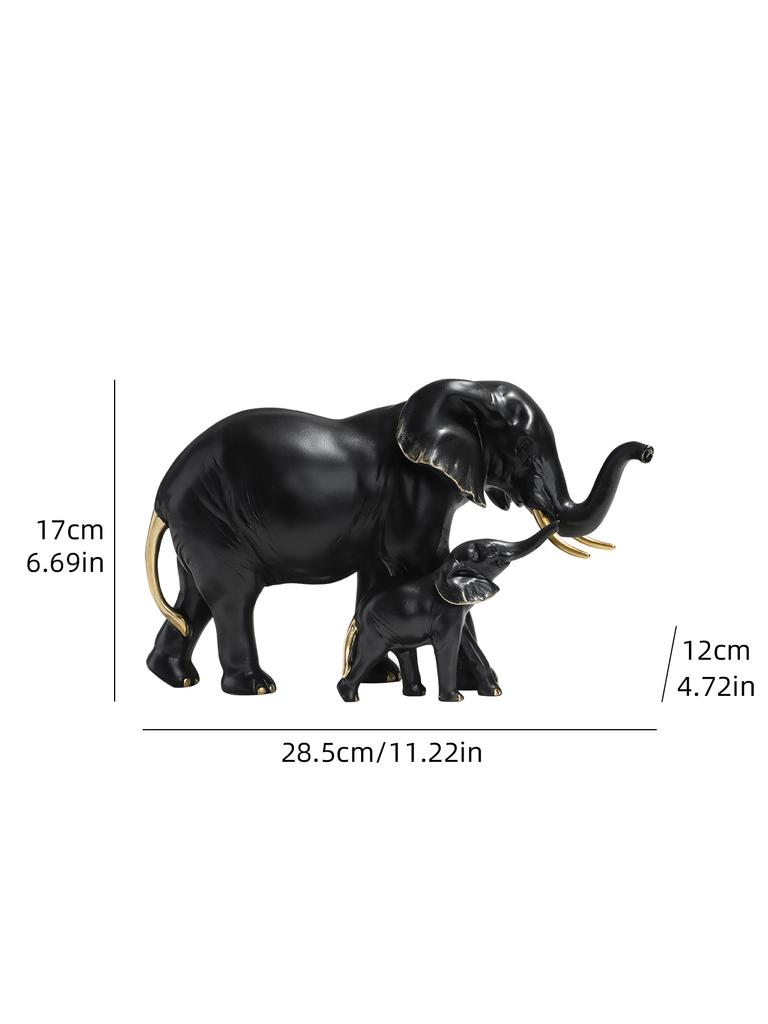 Scultura di elefante madre e figlio in resina, squisita statuetta artigianale per la decorazione della casa per camera da letto, soggiorno, scrivania dello studio