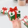 10pcs/pack 3D Christmas Gift Box Red Bow Christmas Gift Packaging Paper Box Mini Christmas Folding Gift Container For Chocolate