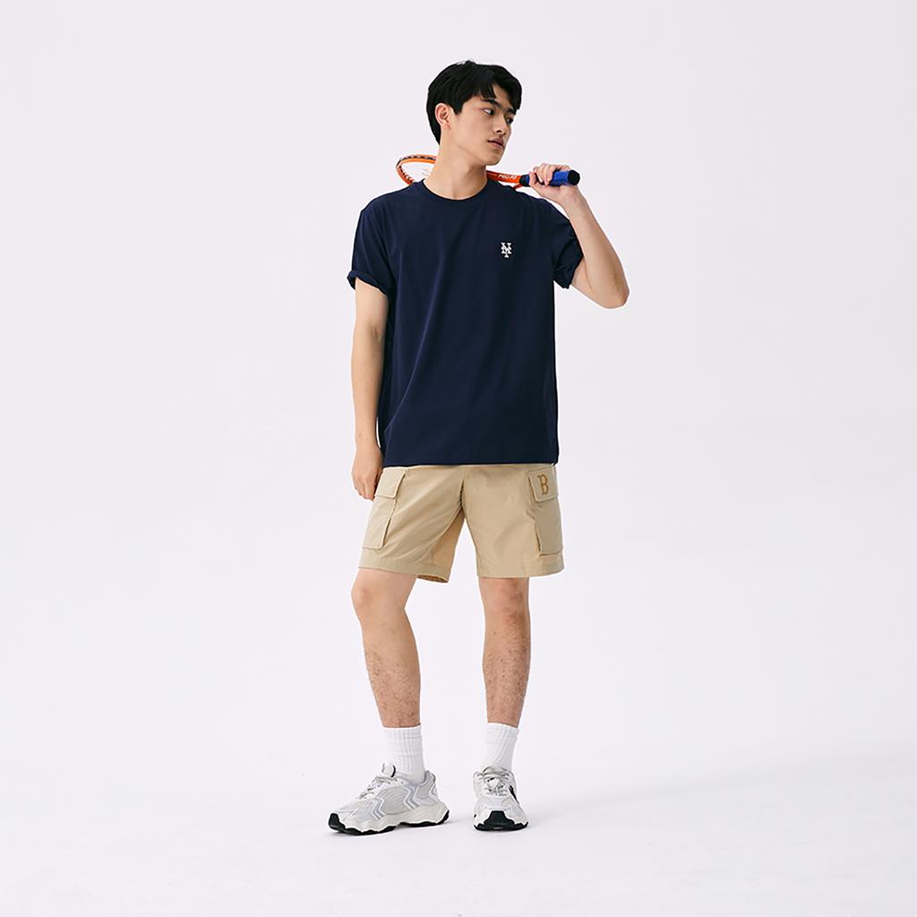 New MLB Basic Collection New York Mets SS25 T-Shirt Unisex Navy Blue 3ATSB0153-09NYS