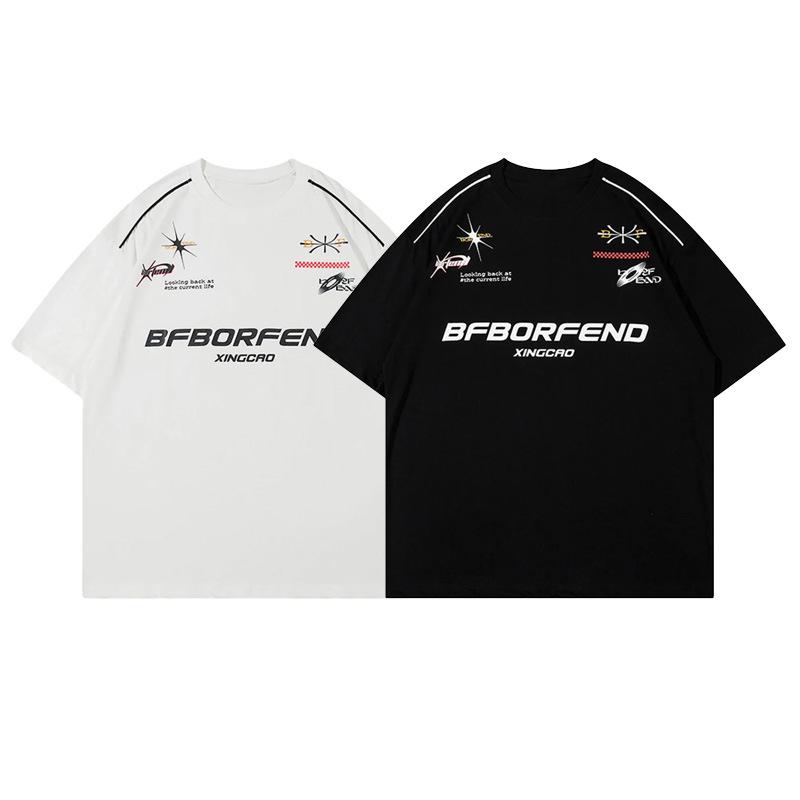 American Retro Sports Jersey Short-sleeved Fans European and American Street Tide Brand Loose Fan Version