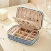 New Portable Jewelry Box Jewelry Organizer Display Travel Jewelry Case Boxes Button Leather Storage Zipper Jewelers
