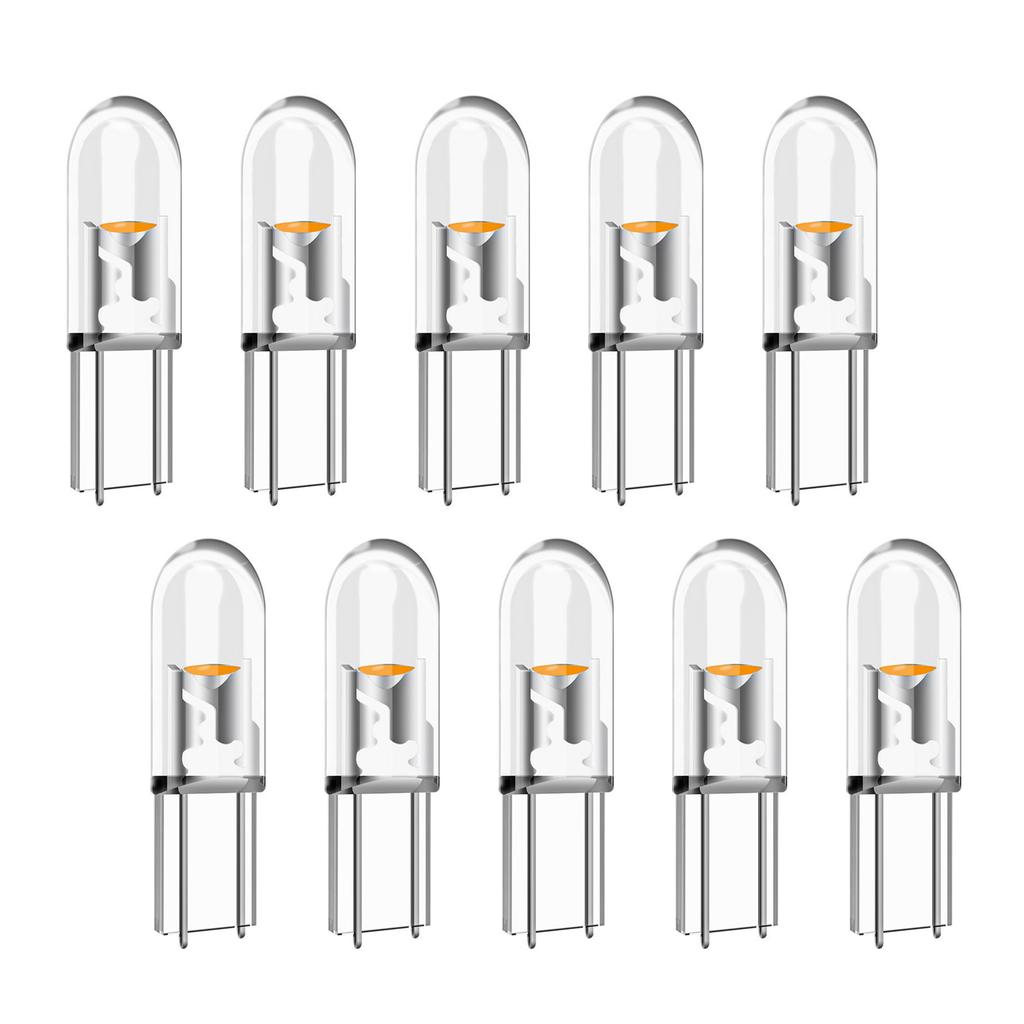10pcs T5 LED Car Dashboard Lights Heat Resistant LED Dashboard Bulbs Vehicle Accessories Easy To Use for Night Driving