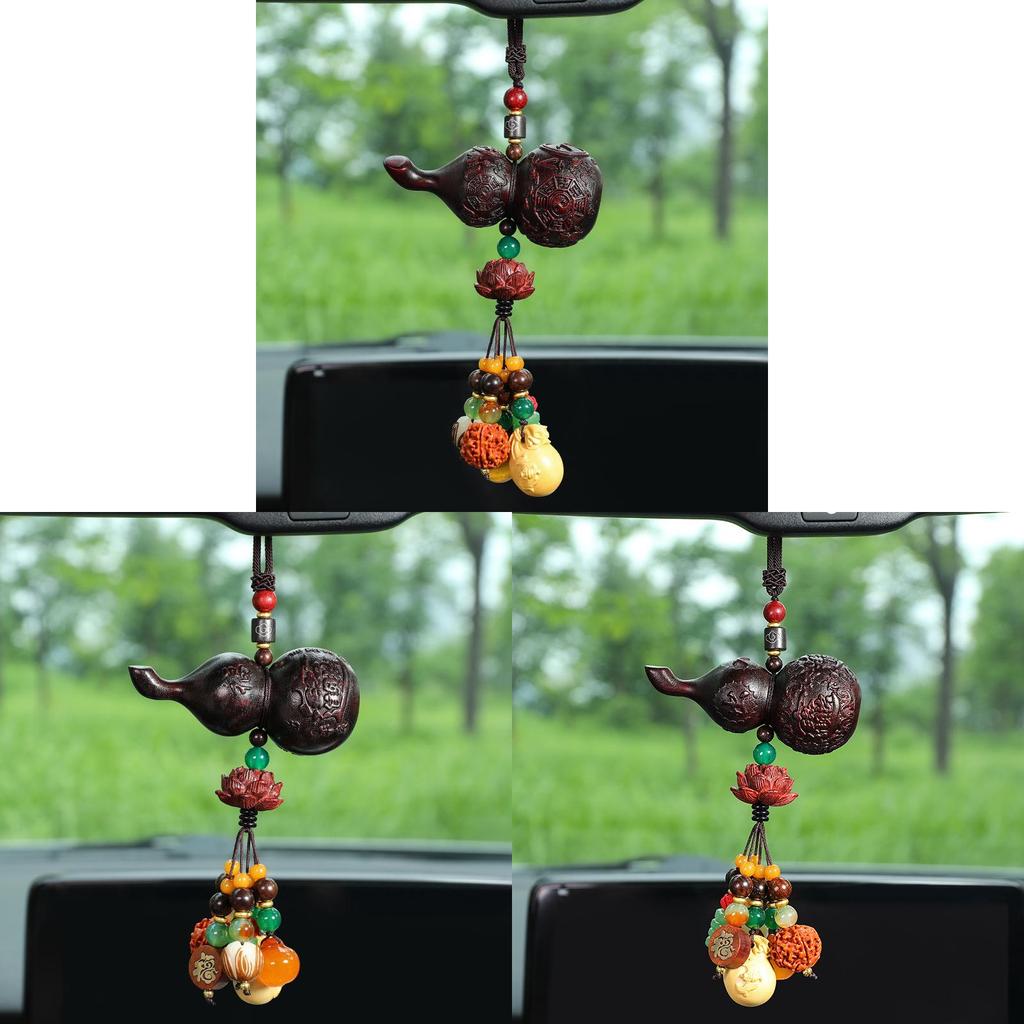 Style Wooden Car Hanging Pendant With Fortune Motifs For Peaceful Road Travel