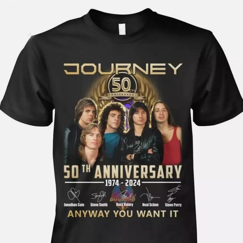 Journey 50Th Anniversary T-Shirt 1974-2024 Signature Anyway You Want It T-Shirt Unisex T-Shirt S