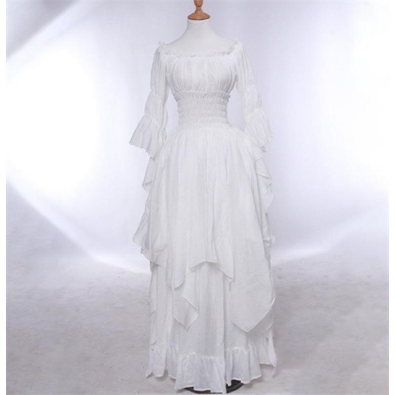 European and American Gorgeous Lace Flared Sleeve Dress Dress Vintage Gothic Dress Cosplay Ball Princess Dress