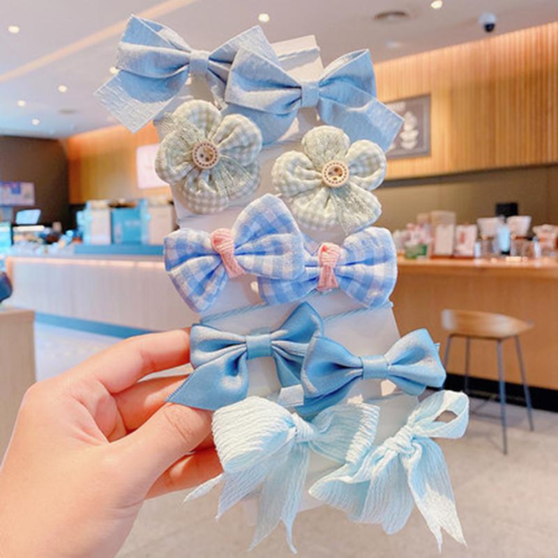 

10 шт., эластичные ленты для волос с цветами для девочек, детские милые резинки для волос, модные резинки, эластичные резинки для волос с бантом, аксессуары для волос 10PCS