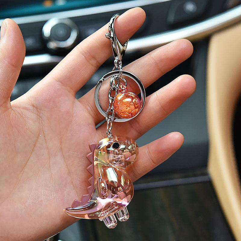 Søt tegneserie dinosaur nøkkelring tilbehør høykvalitets akryl dyre anheng