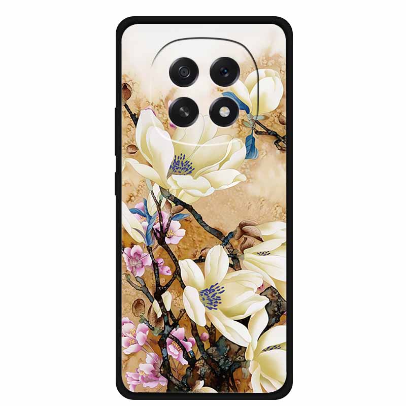 For Oppo A5 5G Phone Case 3D Relief Emboss Flowers Back Cover Black TPU Silicone Soft Case For Oppo A 5 PKQ110 Cases 6.7" Fundas