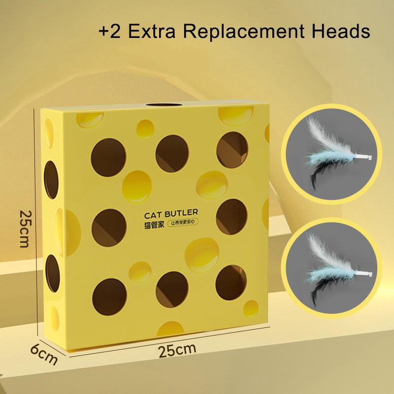 Interactive Cat Toys Smart Cat Chasing Toys Automatic Cat Teasing Stick Toy Funny Pet Cheese Box for Kitten Cat Accessories