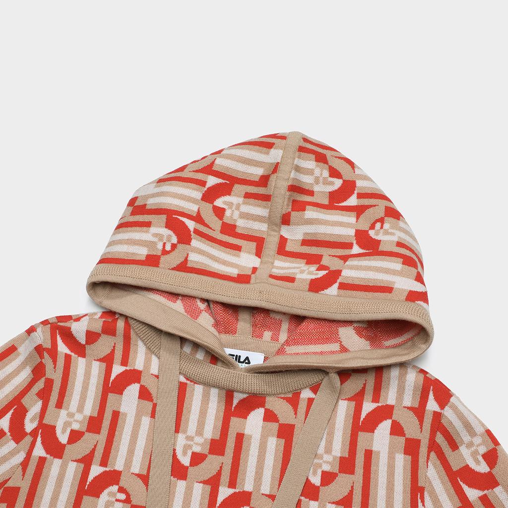 Fila 2023 Winter New Fashion Casual Comfortable Full Print Warm Sweater Women Sweater Crimson-Red F11W344403F-RD