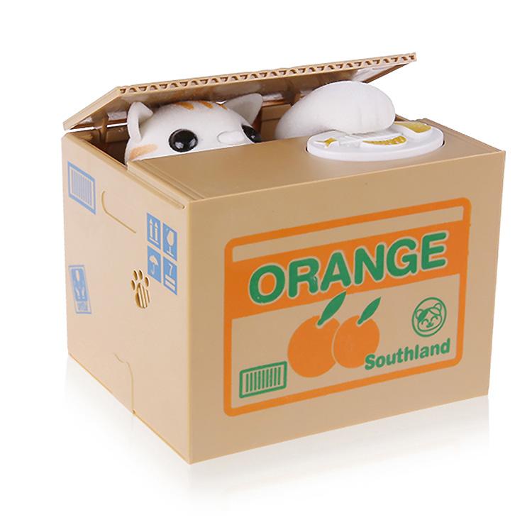 Cartoon Itazura Automated Plastic Panda & Cat Steal Money Saving Coin Bank