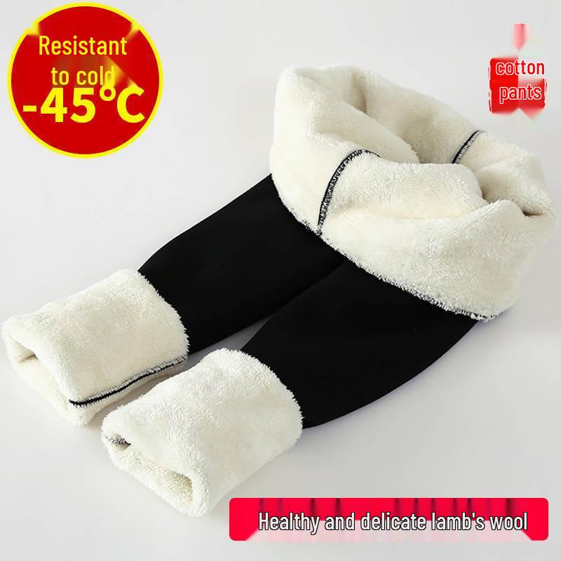 High-Waisted Warm Brown Leggings with Faux Leather Accent and Lamb Wool Lining