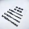 Flat Letters G63 G65 V8 Biturbo V12 Biturbo Emblem for Mercedes Benz AMG W463 Car Side Fender Trunk Nameplate Logo Sticker