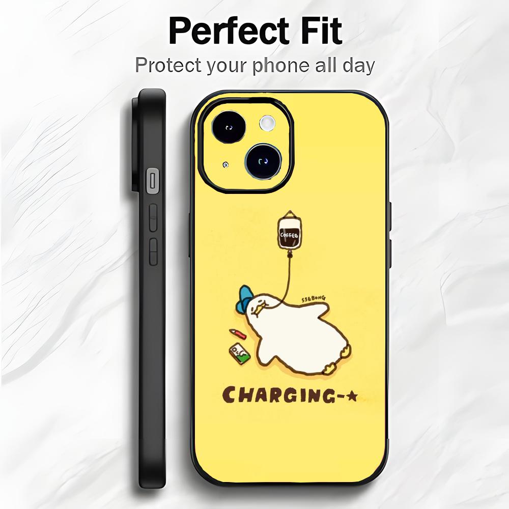 Cute Cartoon Duck Silicone Art Phone Case Phone Case Soft Packaging Lightweight For iPhone17 16 15 14 13ProMax