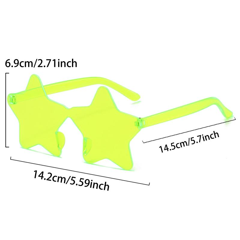 16/20 Pcs Per Set Rimless Star Shaped Sunglasses Fashion Cute Gradient Beach Holiday Shades Women Trendy Design Rave Sun Glasses