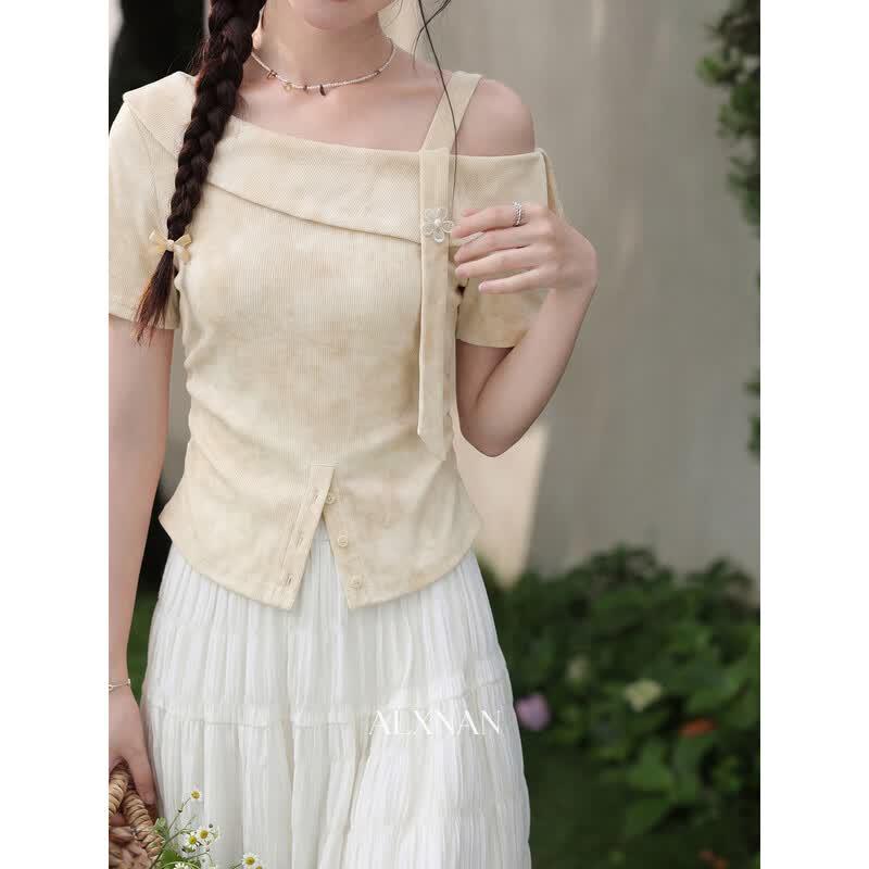Women s Fashion Apricot Short-Sleeve T-Shirt S