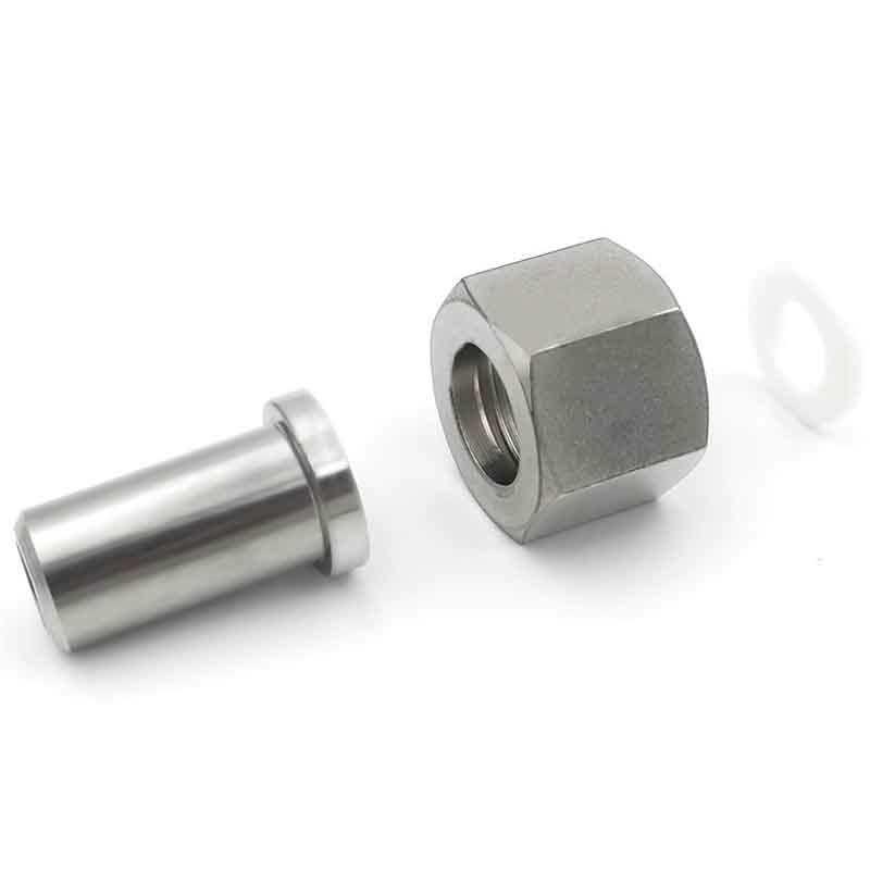 316L Thickened Stainless Steel Swivel Fitting: NPT1/2-14 Female Thread Butt Weld Pressure Gauge Head