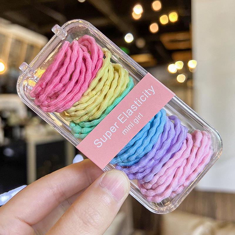 

Корейские красочные резинки для волос с бусинами - Милые аксессуары для волос, не повреждающие волосы, для девочек