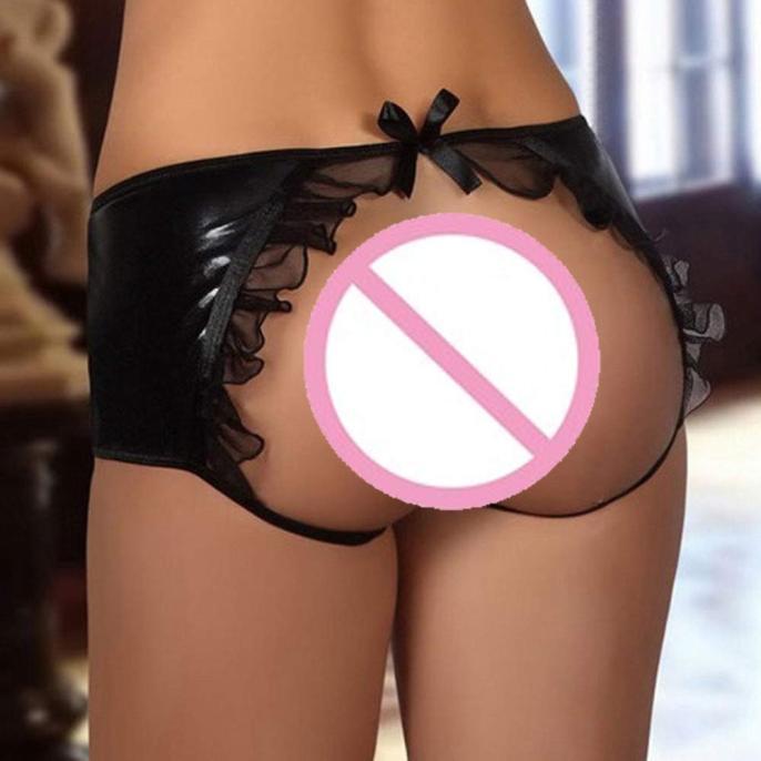 Women's Sexy Lingerie Plus Size Sexy Bare Imitation Leather Underpants