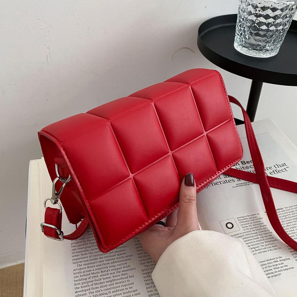 Women Urban Solid Color Simple Small Square Crossbody Shoulder Bag