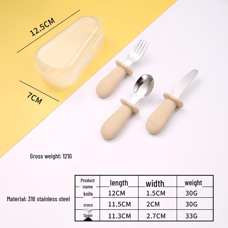Qianxing Kids Silicone & Steel Cutlery Set