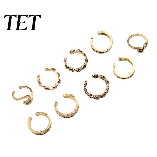 Vintage Style Toe Ring 9Pcs/Set for Women, Adjustable Open Band Rings Ring, Golden Silver Plated Foot Jewelry Summer Beach Vacation