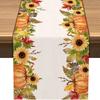 Fall Harvest Pumpkin Sunflower Table Runners Party Decor Reusable Kitchen Dining Table Runner Autumn Thanksgiving Decorations