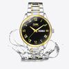 OPK Brand Watch Steel Band Dual Calendar Luminous MEN'S Quartz Watch 8121