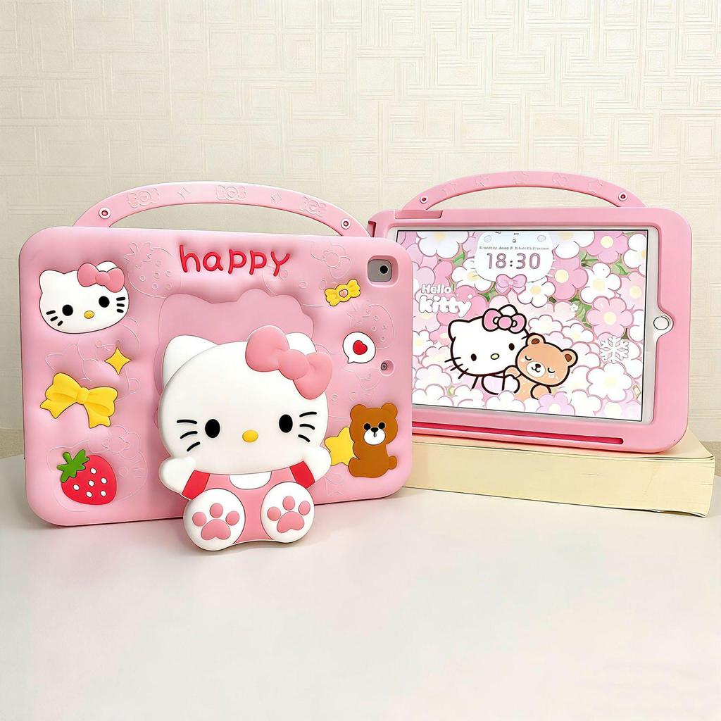 Hello Kitty Cartoon Stand Case for iPad Air 11th Gen & Samsung A9 Plus Tablet