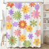 Floral Shower Curtain Decor Vibrant Flower Pattern for Bathroom Decoration Multicolor 270x180cm Waterproof Printed Fabric Curtai