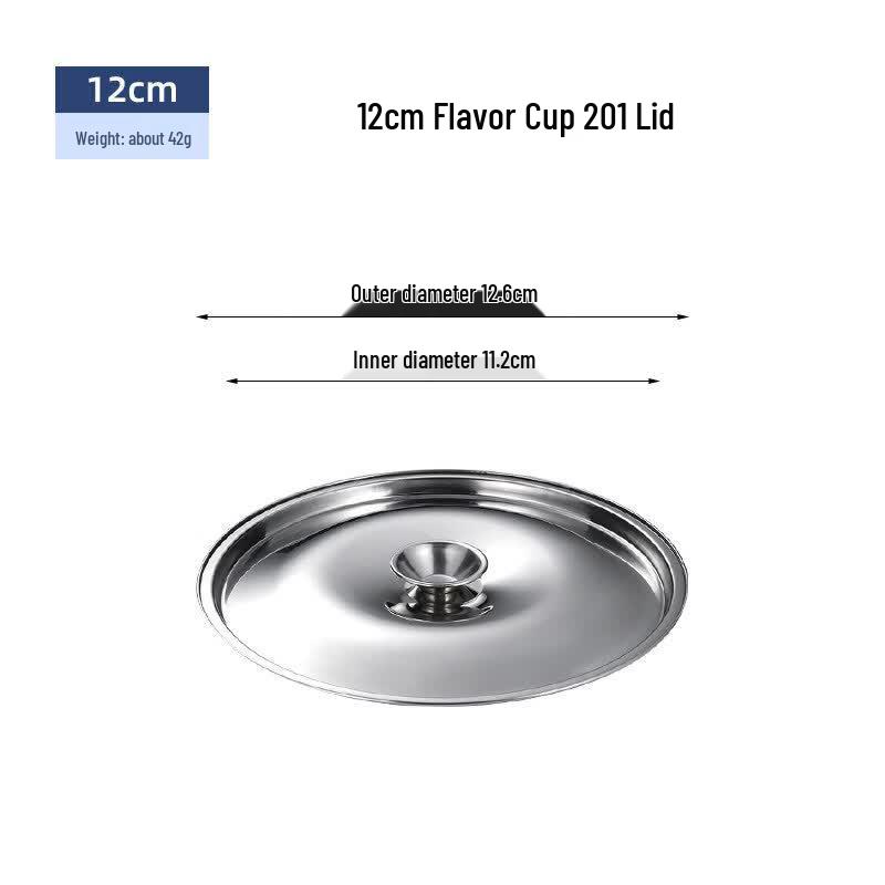 LIEI 304 Stainless Steel Lard Pot Set with Extra-Thick Lid, 12cm (4-Pack)