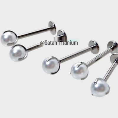 F136 Titanlegierung Perle Labret-Stecker - Innengewinde für Lippen- und Ohrknorpel