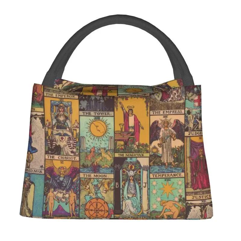 Niestandardowe Wielkie Arkana Tarota Vintage Patchworkowe Torby Śniadaniowe Kobiety Termiczna Chłodząca Izolowana Torba Śniadaniowa na Piknik Kemping Podróż