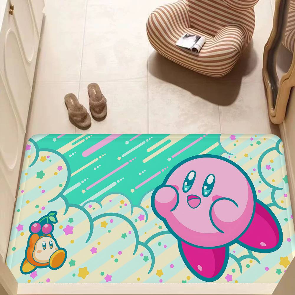 Pink Cute K-Kirbyes Floor Mat Cheaper Anti-slip Modern Living Room Balcony Printed Bedside Mats
