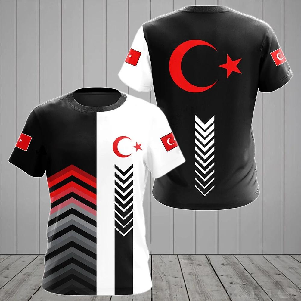 3D Print Turkey Flag Sport Quick-dry Breathable Men Women TShirt Outdoor Football Jersey Team Club Parent-child Short Sleeve Top