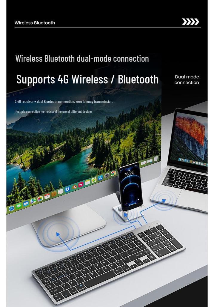 Rechargeable Silent Bluetooth Keyboard & Mouse Set for Laptops