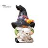 Gnome Resin Ornament Halloween Witch Hat Figurine, Mini Wizard Festive Decor Statue, Dwarf Sculpture for Indoor Outdoor Holiday